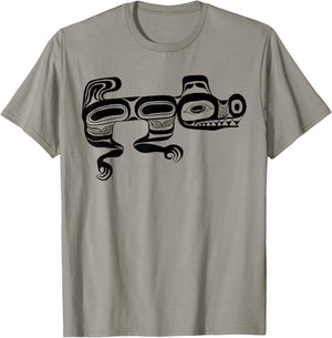 Sea Wolf Wasco Haida Pacific Northwest Coast Indian Tribal T-Shirt - T-Shirt | Sand
