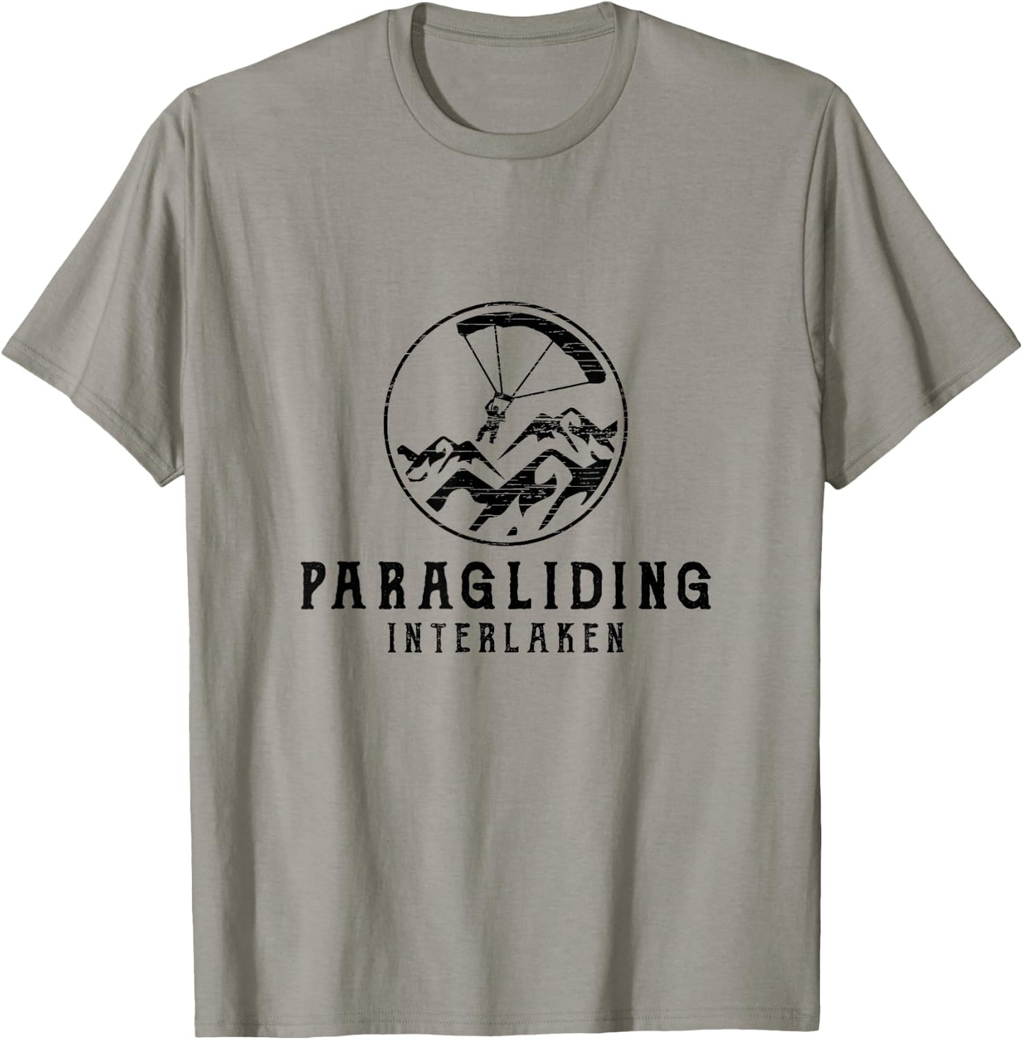Paragliding Interlaken Swiss Vintage Logo T-Shirt - T-Shirt | Sand