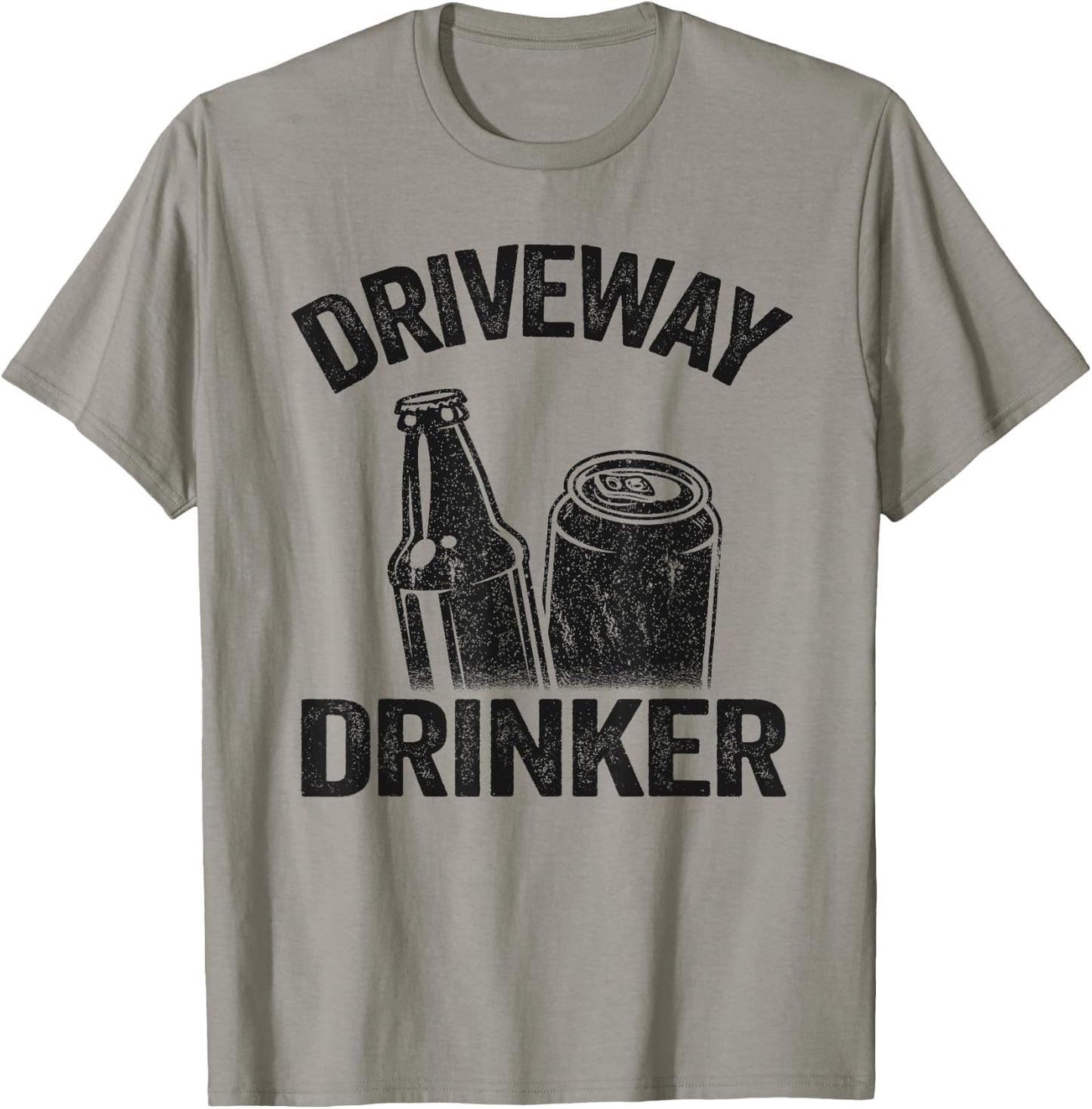 Beer Drinking Party Retro Funny Beer Lover Driveway Drinker T-Shirt - T-Shirt | Sand