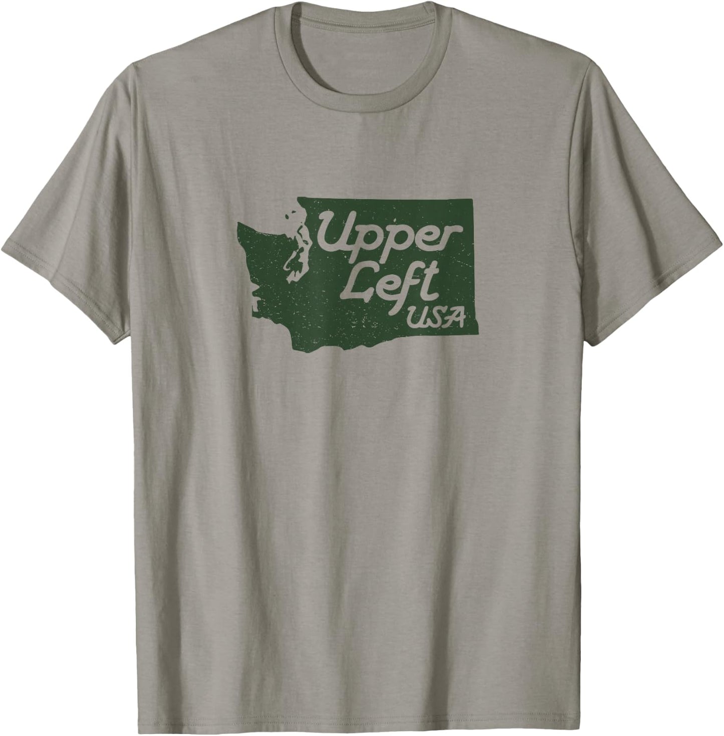 Upper Left USA T Shirt PNW Pacific Northwest T-Shirt - T-Shirt | Sand