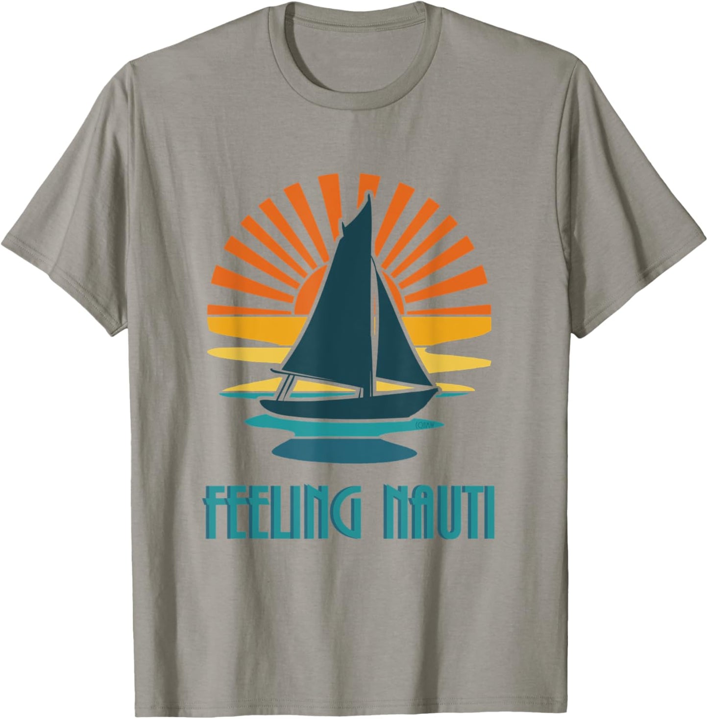 Feeling Nauti - nautical boating sailboat summertime Men Women T-Shirt - T-Shirt | Sand