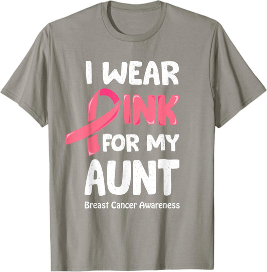 I Wear Pink For My Aunt Shirt, Breast Cancer Aunt T-Shirt - T-Shirt | Sand