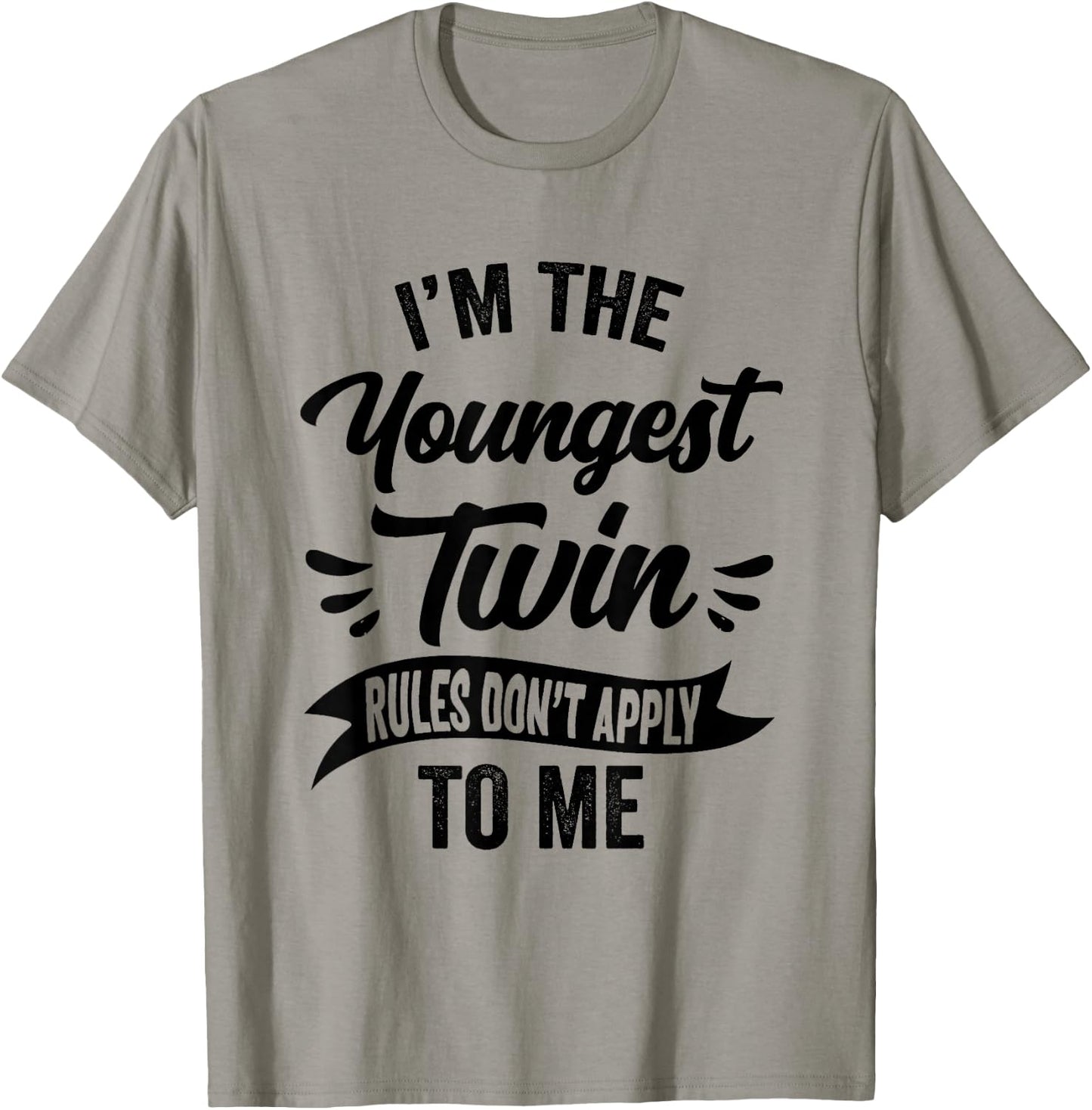 Youngest Twin Sister Brother Sibling Funny Birthday Twins T-Shirt - T-Shirt | Sand