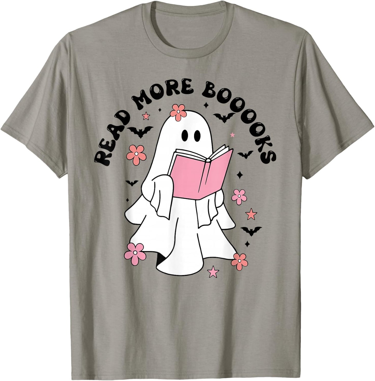 Groovy Booooks Ghost Read More Books Funny Teacher Halloween T-Shirt - T-Shirt | Sand
