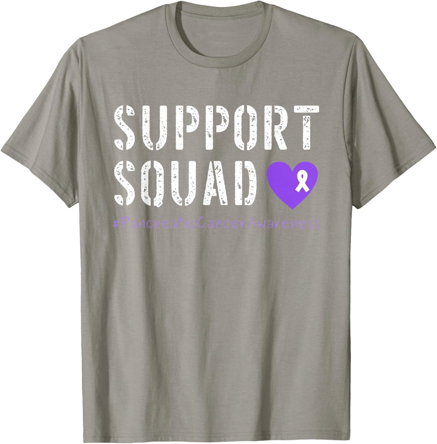 Purple Ribbon Men Women Kids Pancreatic Cancer Awareness T-Shirt - T-Shirt | Sand