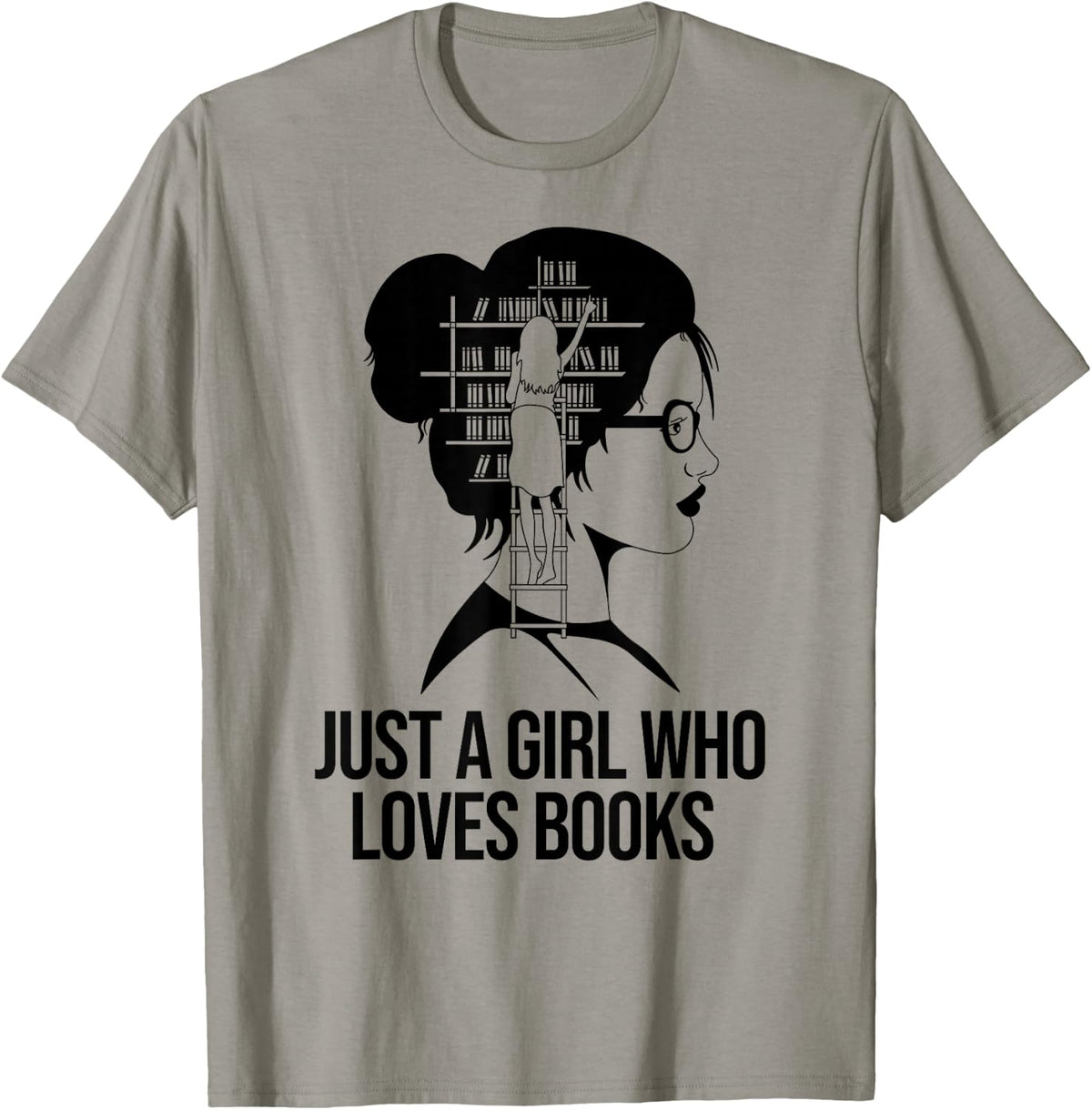 Just a Girl who loves Books Book Lover Book Nerd Librarian T-Shirt - T-Shirt | Sand