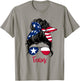 Texas Patriotic Sunglasses USA Flag Bandana Woman Look T-Shirt - T-Shirt | Sand