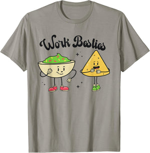 Work Besties Educator Coworker Best Friends Back to School T-Shirt - T-Shirt | Sand