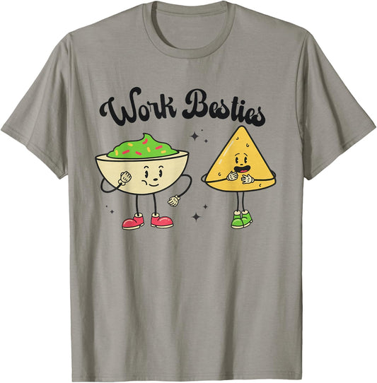 Work Besties Educator Coworker Best Friends Back to School T-Shirt - T-Shirt | Sand