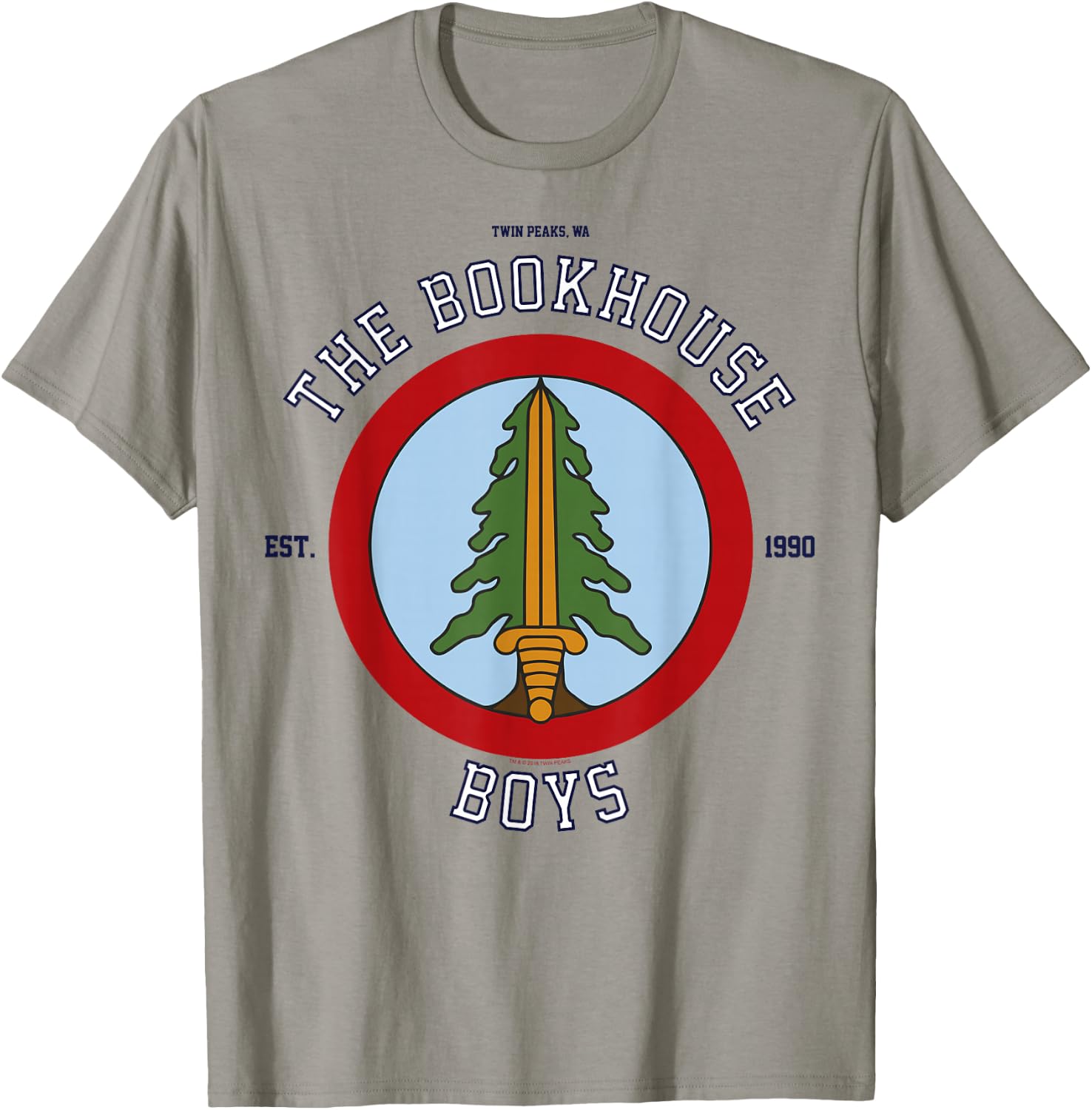 Twin Peaks The Bookhouse Boys Est. 1990 Logo Graphic T-Shirt - T-Shirt | Sand