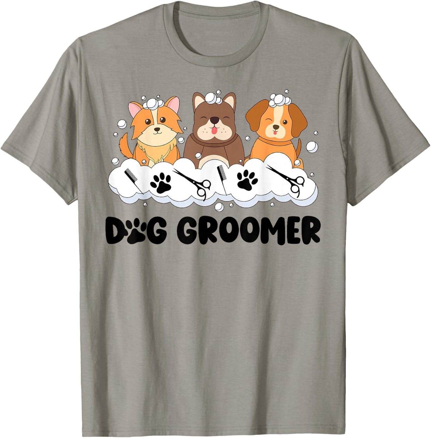 Dog Grooming For Dog Groomer Dog Groomer - Kids, Grey, Small, Short Sleeve T-Shirt - T-Shirt | Sand