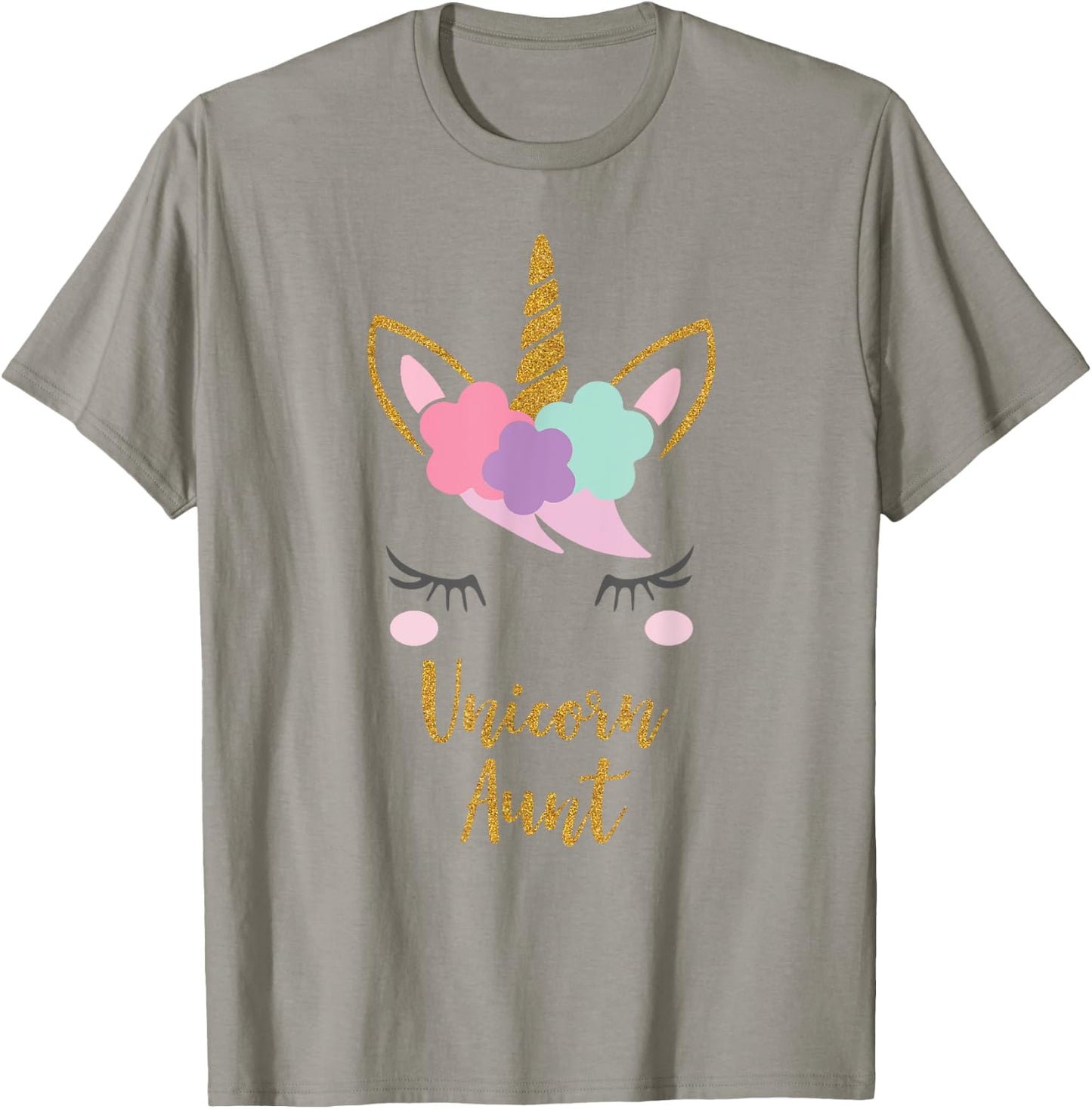 Unicorn Aunt Shirt, Aunt of the Birthday Girl Gift T-Shirt - T-Shirt | Sand