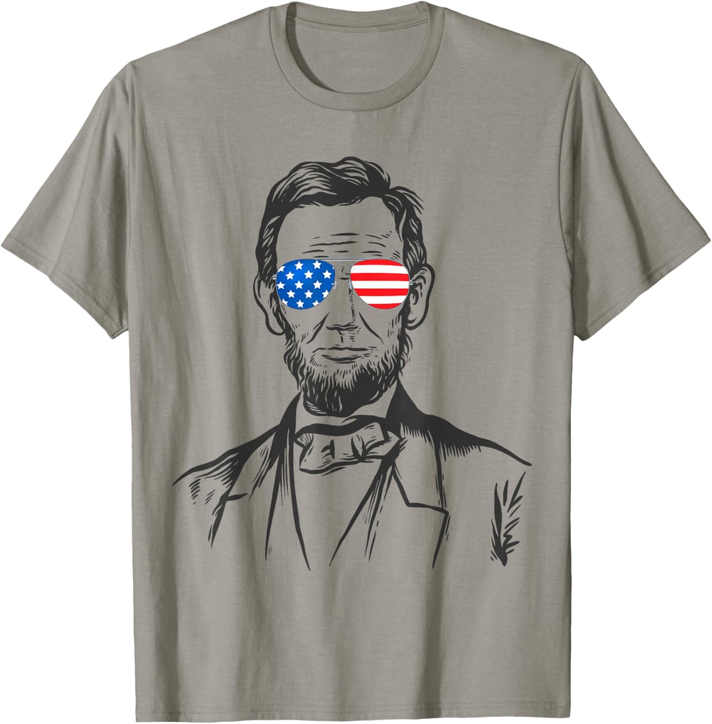 President Abraham Lincoln Portrait USA America Sunglasses T-Shirt - T-Shirt | Sand