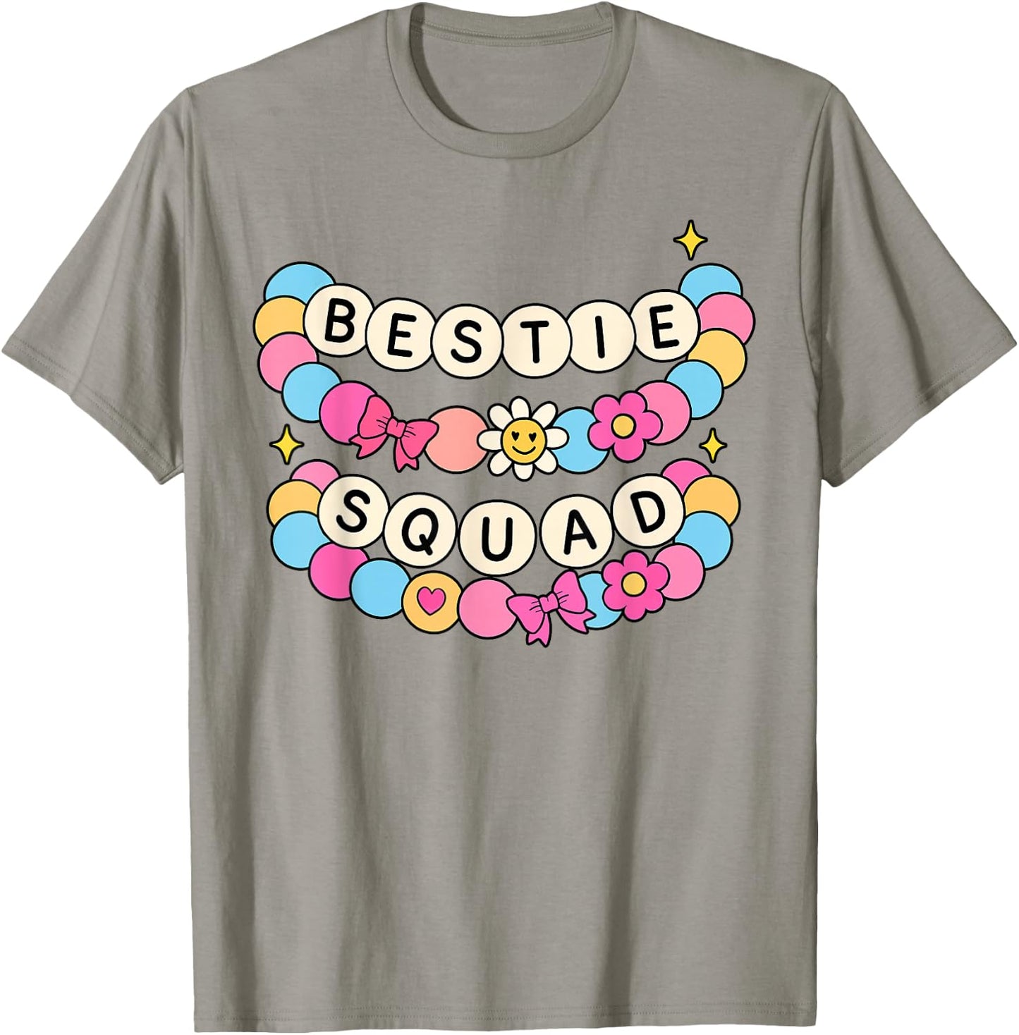 Bestie Squad Twinning Best Friend Matching Girls Bracelets T-Shirt - T-Shirt | Sand