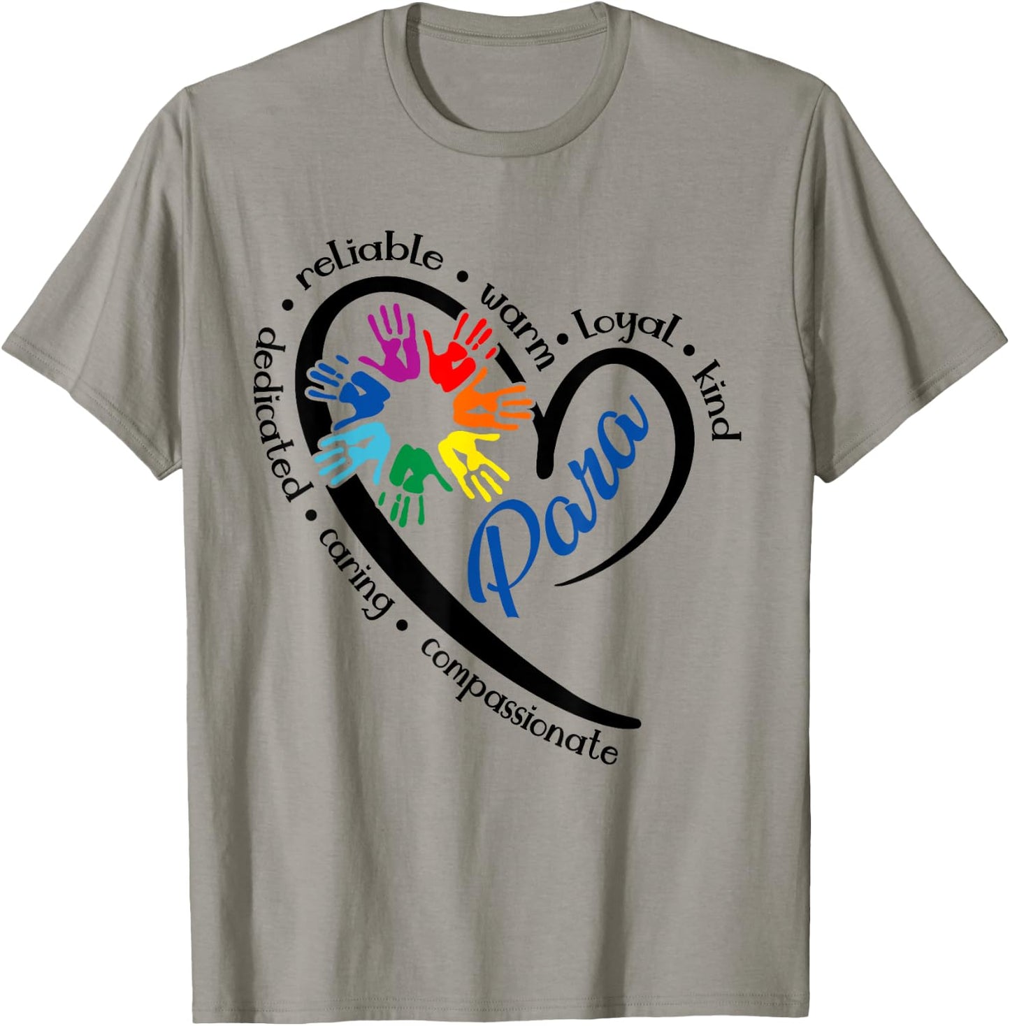 para Heart Teacher Paraprofessional Paraeducator Men Women T-Shirt - T-Shirt | Sand