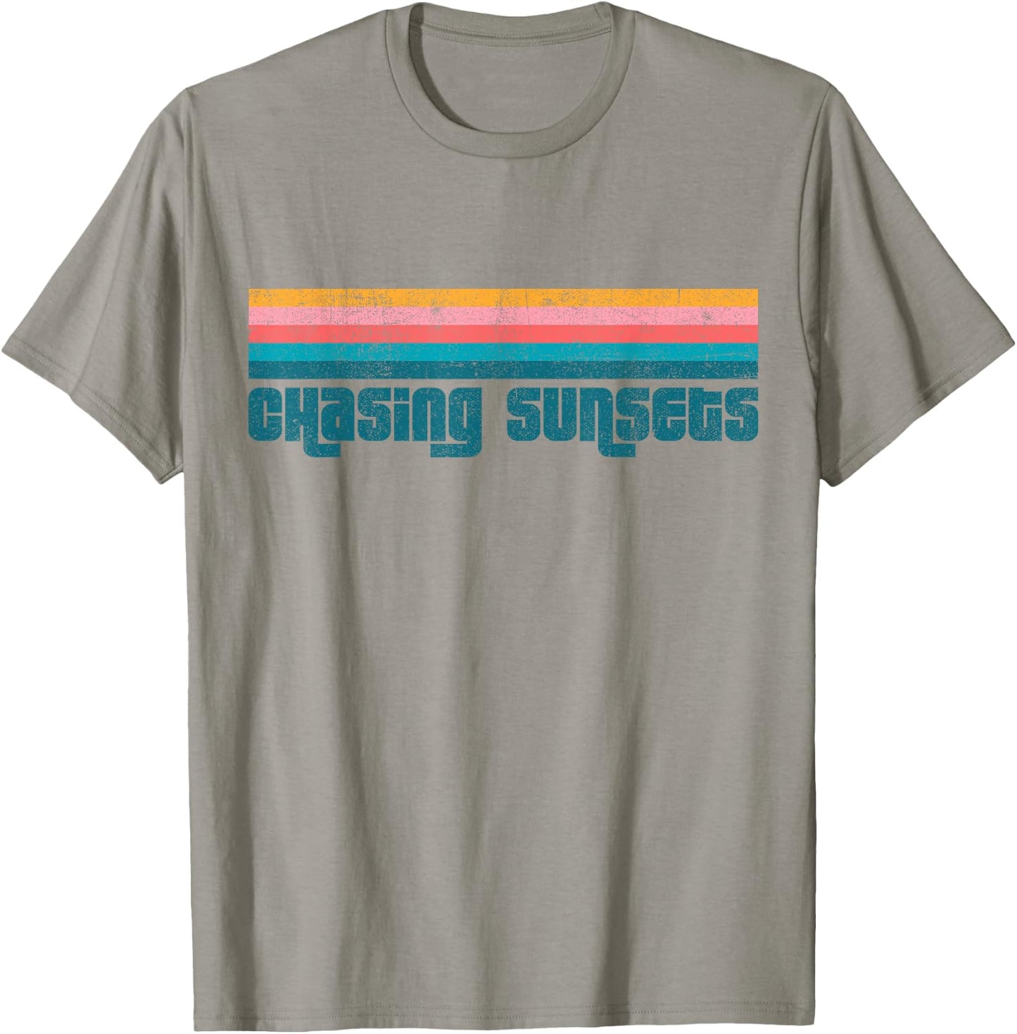 Vintage Chasing Sunsets Beach Summer Retro Cute Women's Gift T-Shirt - T-Shirt | Sand