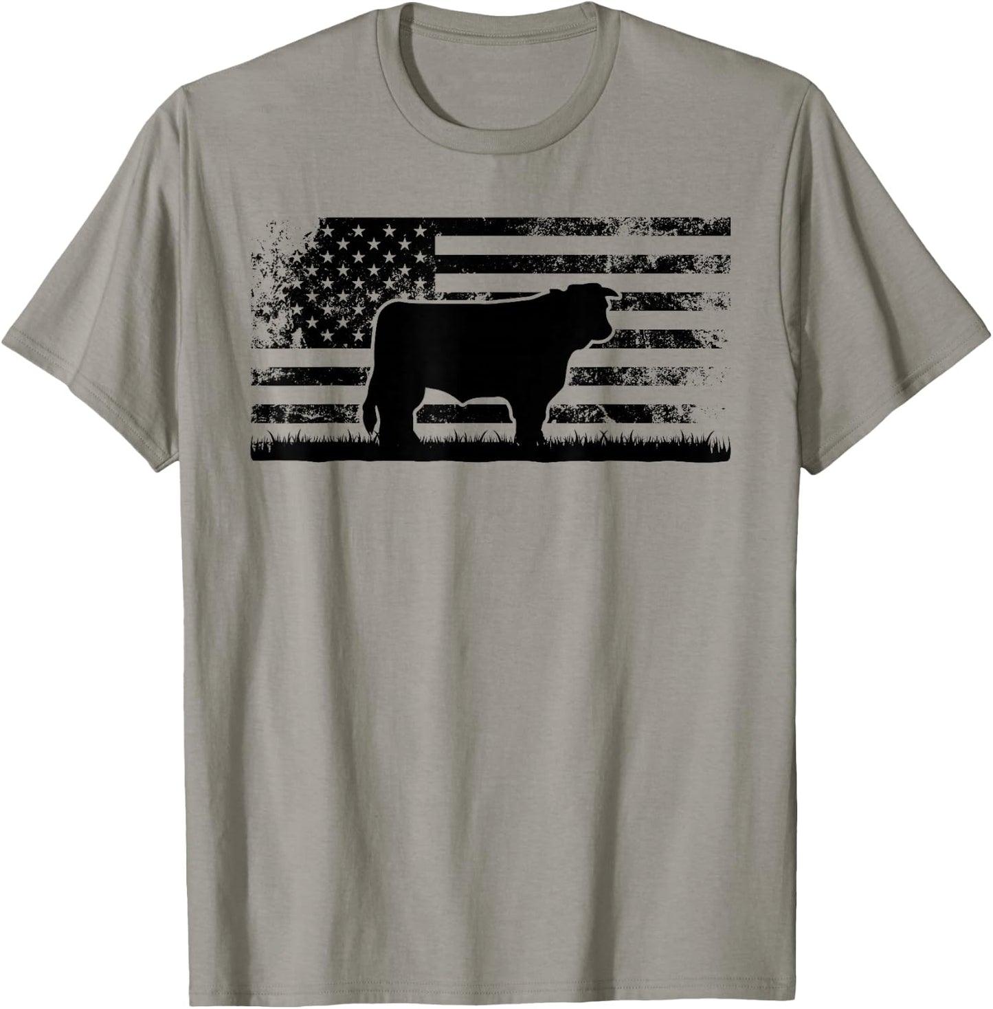 Hereford Rancher - American Flag for Hereford Cow Farmer T-Shirt - T-Shirt | Sand
