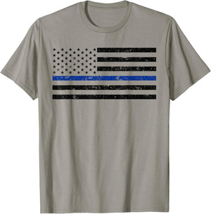 Thin Blue Line American Police Support Thin Blue Line Flag Girls Kids Men T-Shirt - T-Shirt | Sand