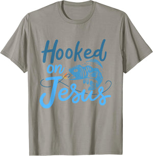 Hooked On Jesus Bass Fishing T-Shirt - T-Shirt | Sand