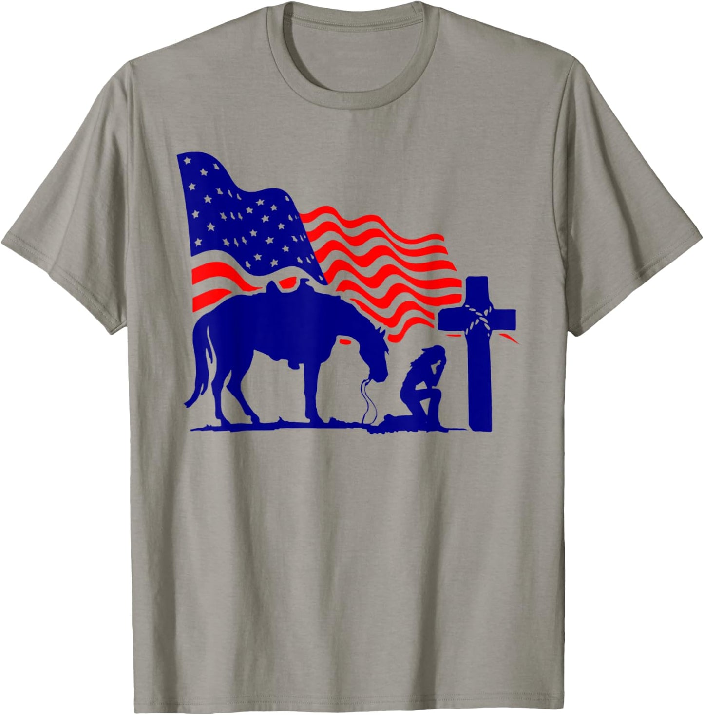 For Praying Cowgirl Horse Cross Christian Prayers Believers T-Shirt - T-Shirt | Sand