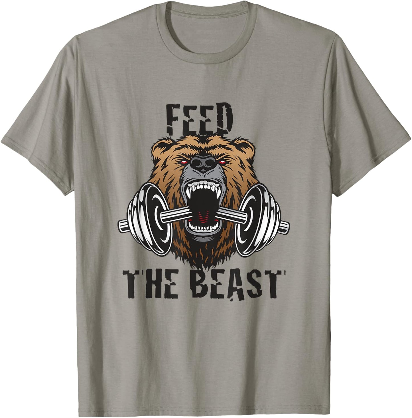 Fitness Motivational Feed The Beast Gym Workout T-Shirt - T-Shirt | Sand