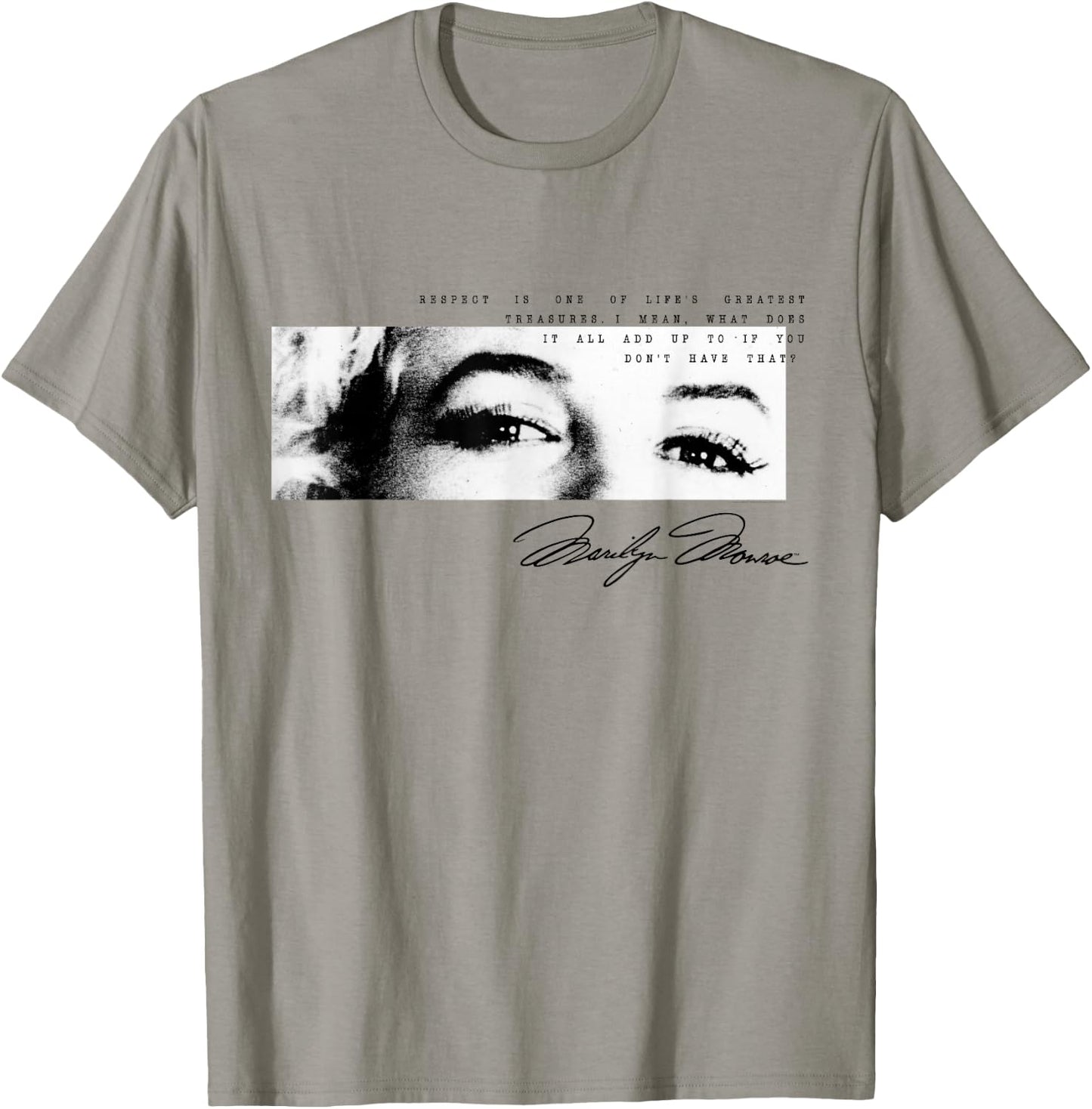Marilyn Monroe Eyes and Respect Signature Small T-Shirt - T-Shirt | Sand