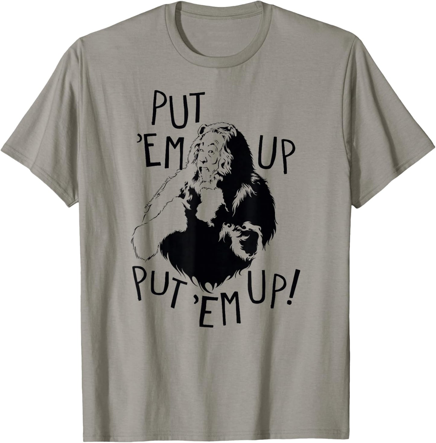 Wizard of Oz Cowardly Lion Put Em Up Fight Pose Retro Movie T-Shirt - T-Shirt | Sand