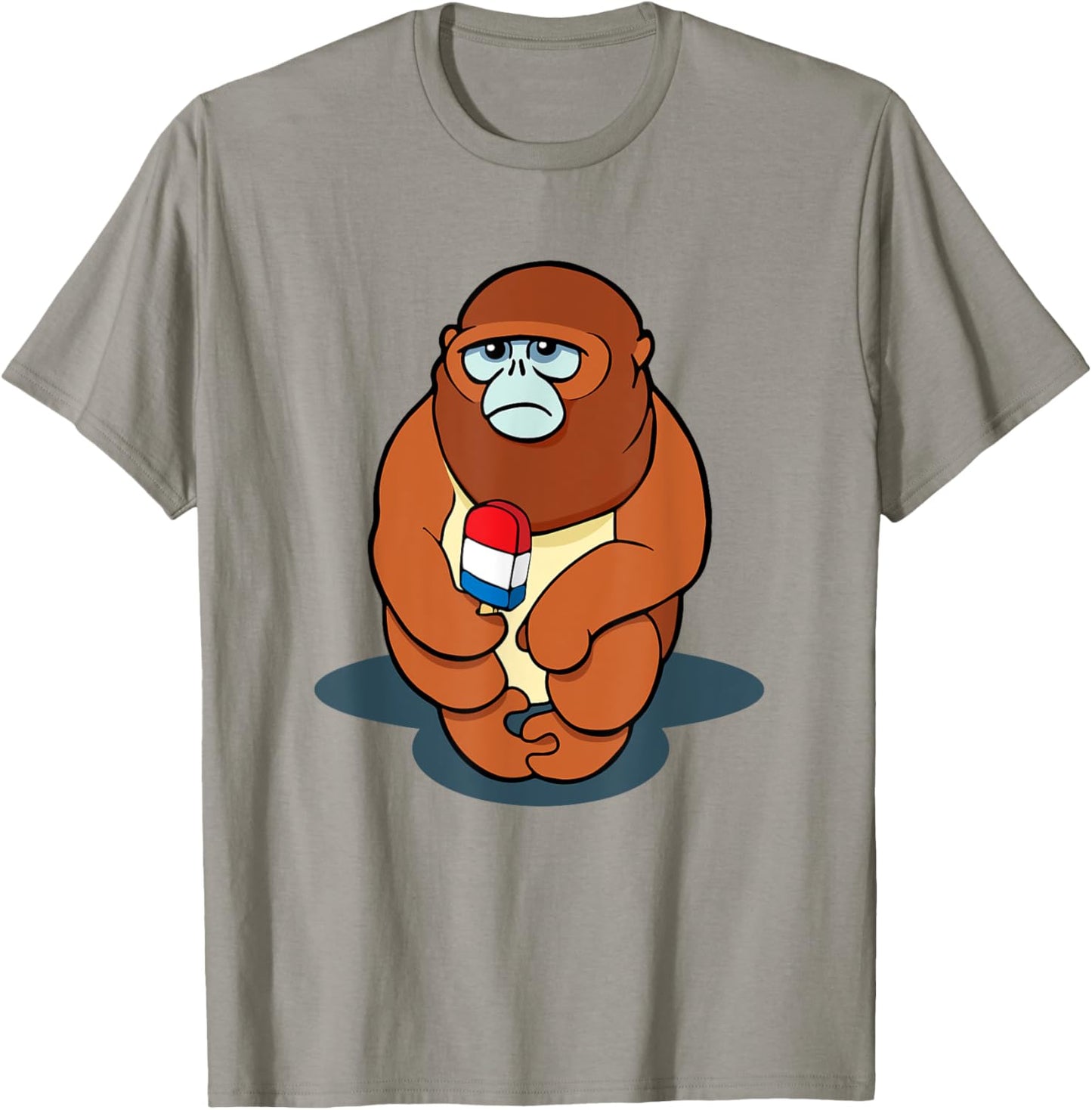 Snub Nosed Monkey Funny Monkey Ice Pop T-Shirt - T-Shirt | Sand