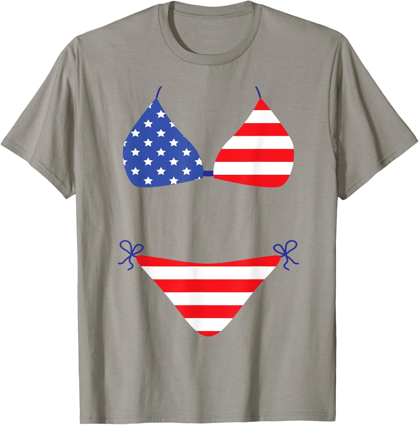 Bikini Funny Cover Up Swimsuit 4th of July American Flag Gag T-Shirt - T-Shirt | Sand
