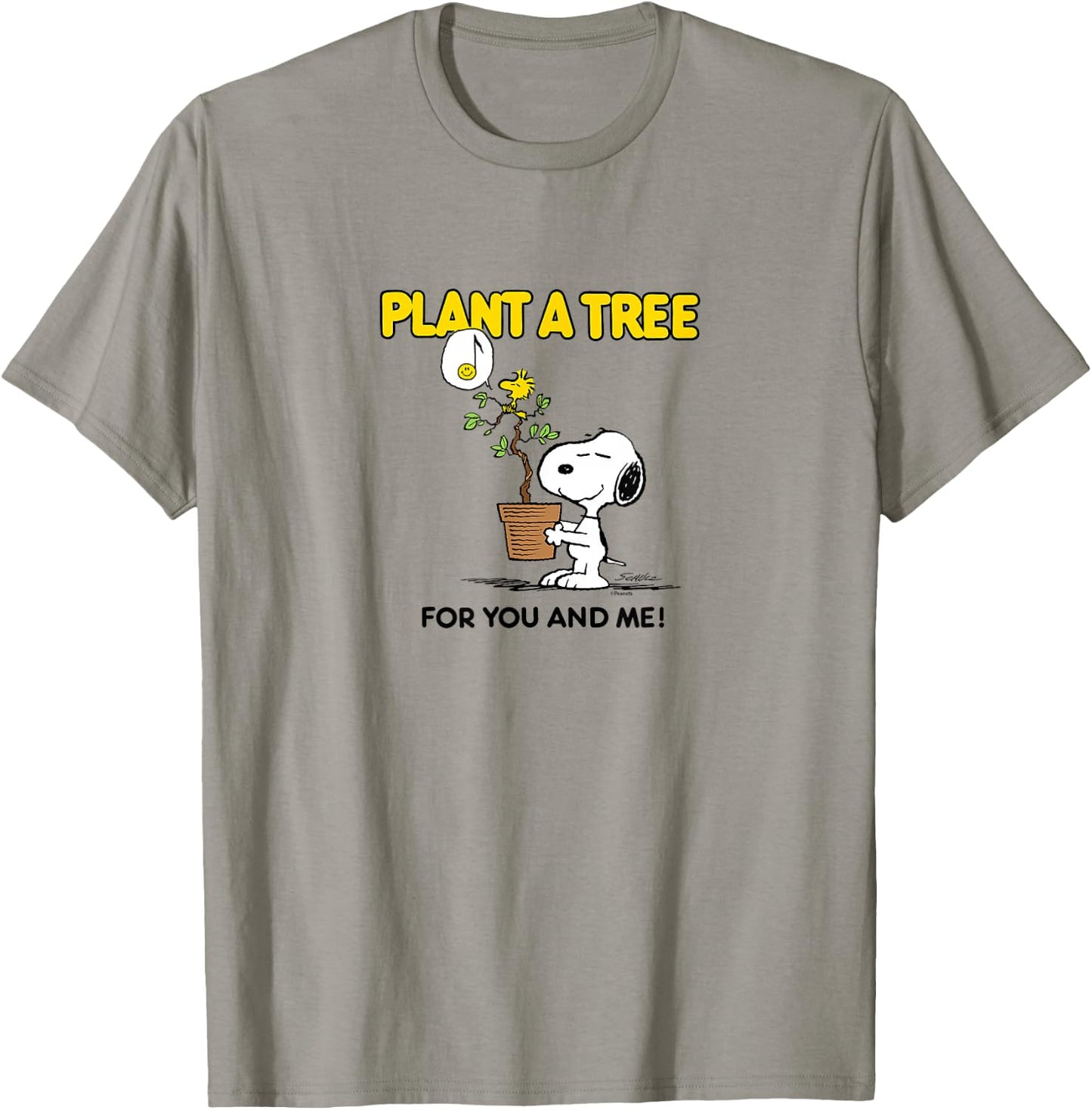 Peanuts - Earth Day Snoopy Plant A Tree for You and Me T-Shirt - T-Shirt | Sand