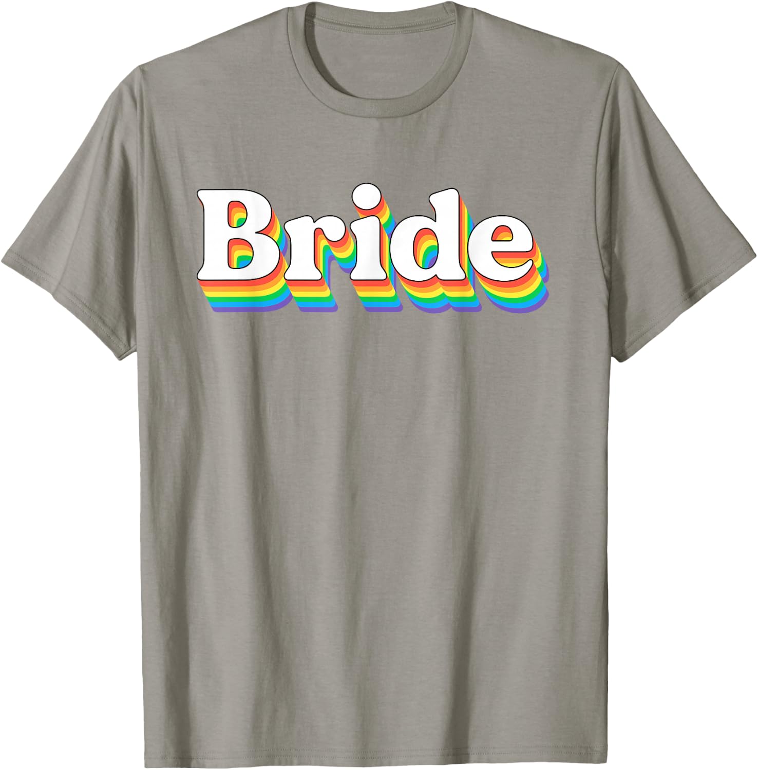 Bride Retro Lesbian Bachelorette 70s Vintage Gay Wedding T-Shirt - T-Shirt | Sand