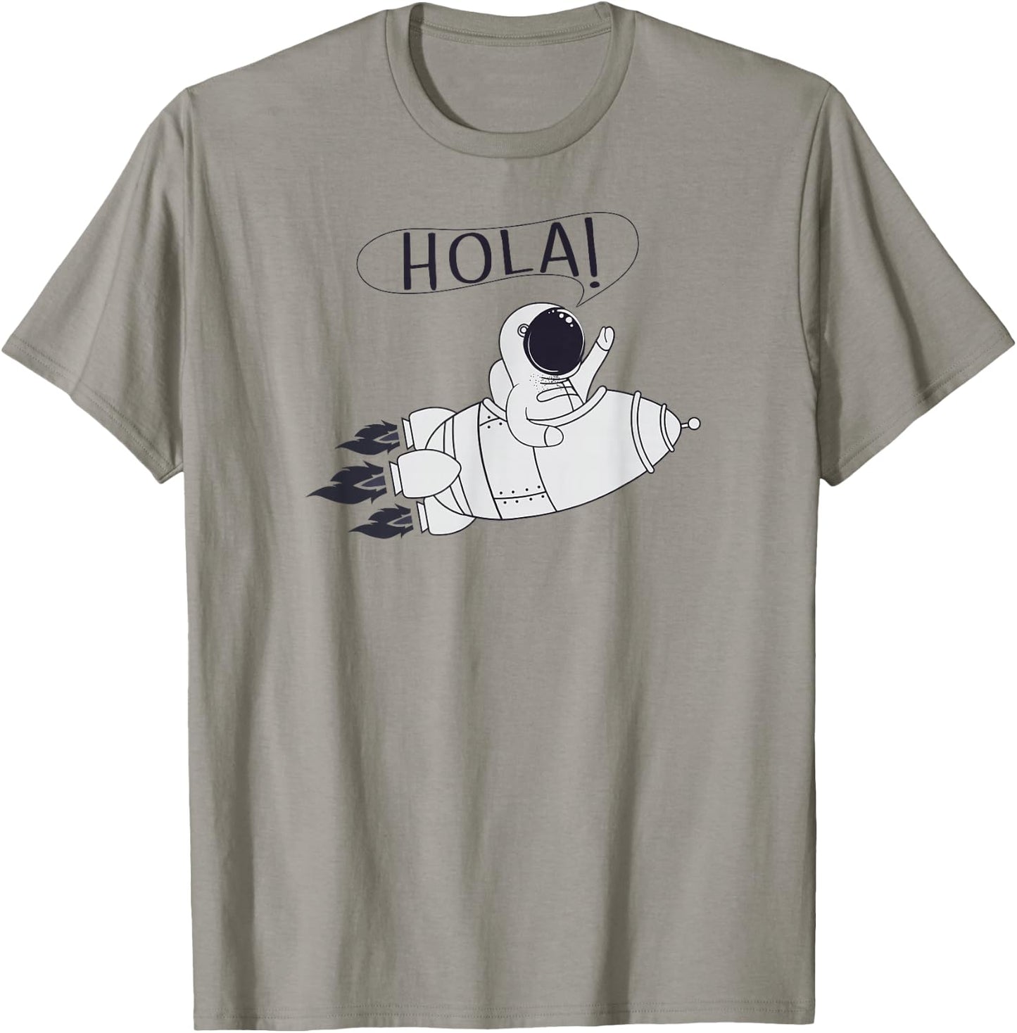 Hola Rocket Astronaut - Spanish Foreign Language T-Shirt - T-Shirt | Sand