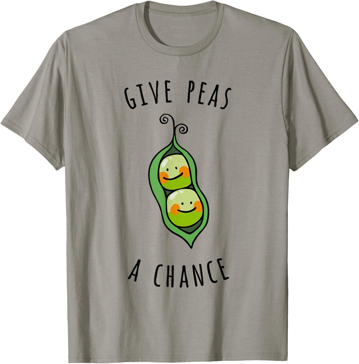 Give Peas A Chance Peace Vegetable Vegetarian Vegan T-Shirt - T-Shirt | Sand
