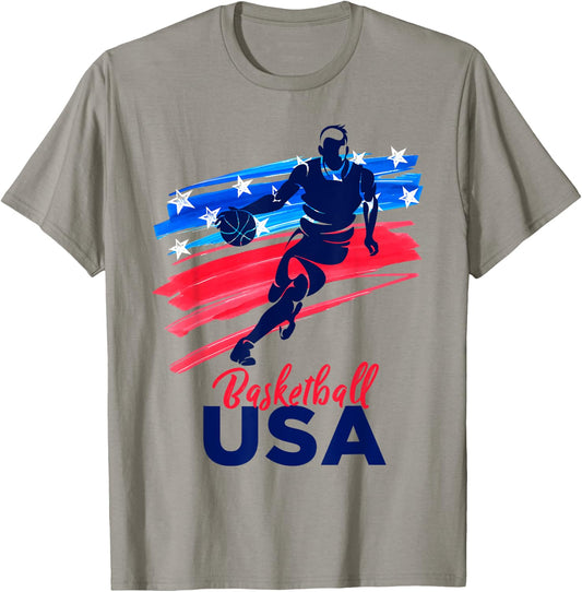 Basketball USA Support the Team Shirt Basketball Lover T-Shirt - T-Shirt | Sand