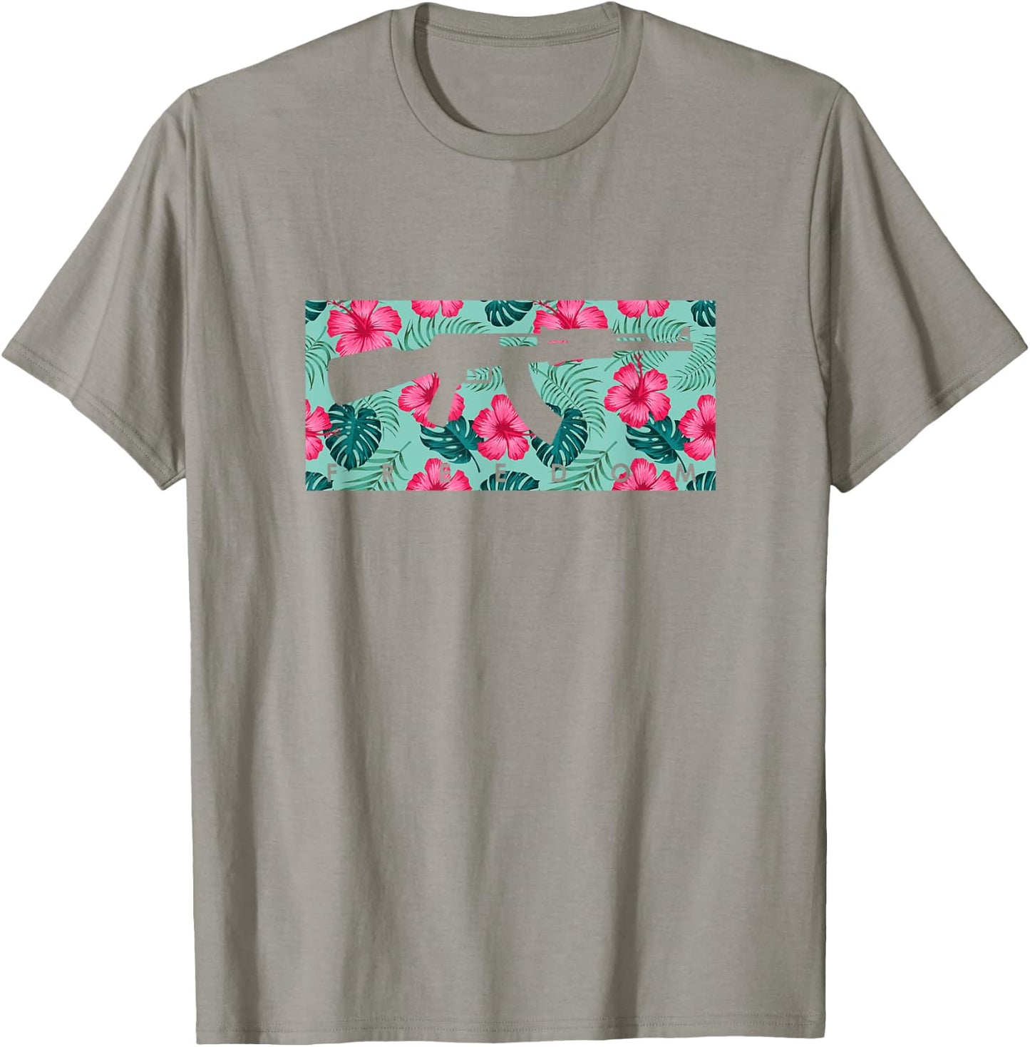 Tropical Gun Lover Firearm Beach Hawaiian Gift Aloha AK47 Men Women T-Shirt - T-Shirt | Sand