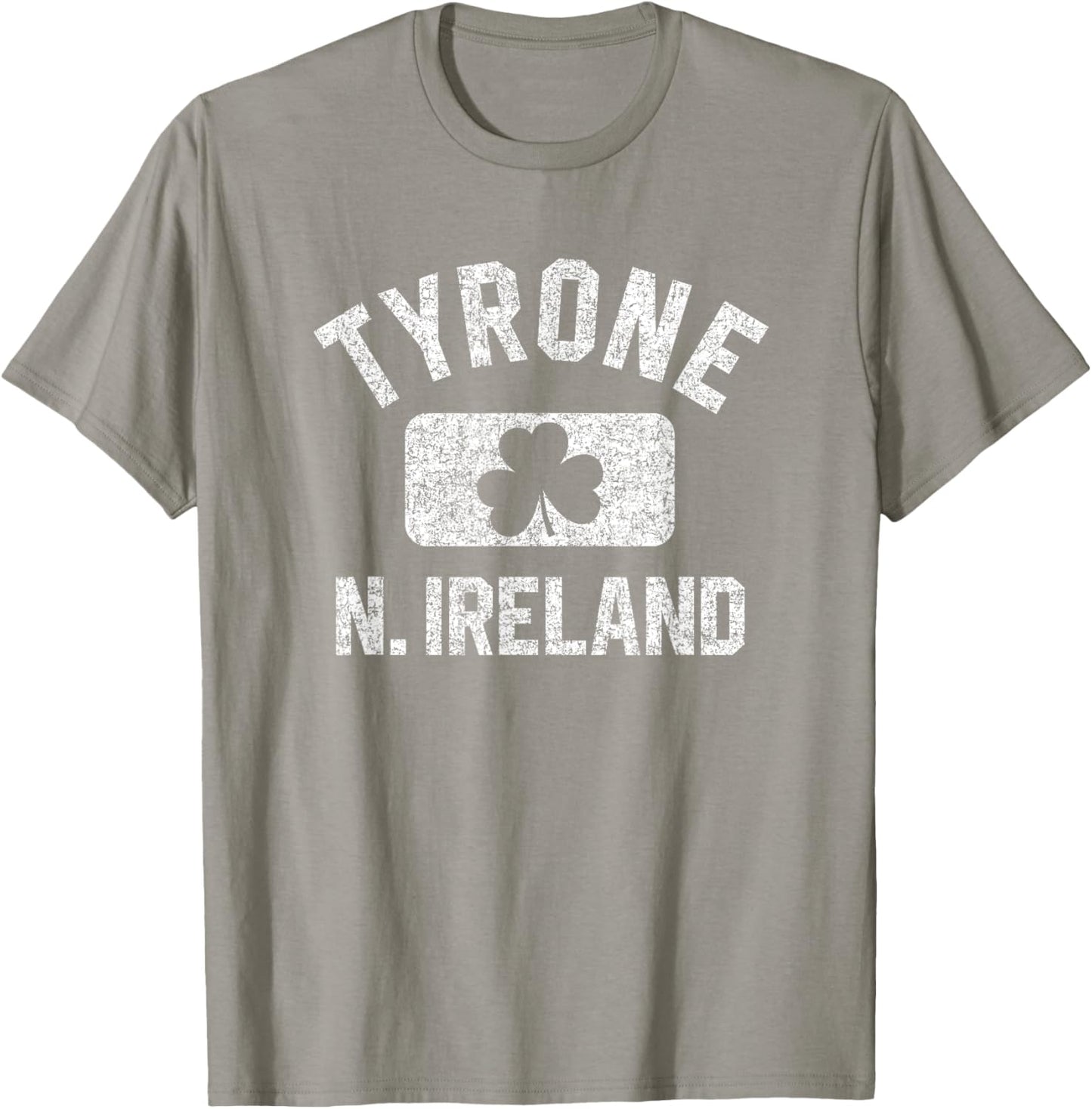 Tyrone N. Ireland Gym Style Green w Distressed White Print T-Shirt - T-Shirt | Sand