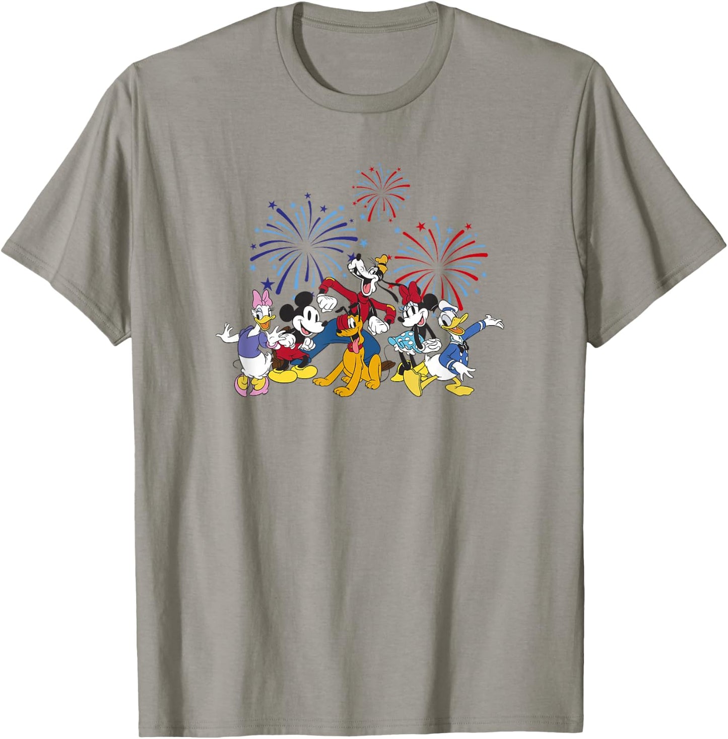 Disney Mickey Classic 4th of July Vintage Fireworks Crew T-Shirt - T-Shirt | Sand