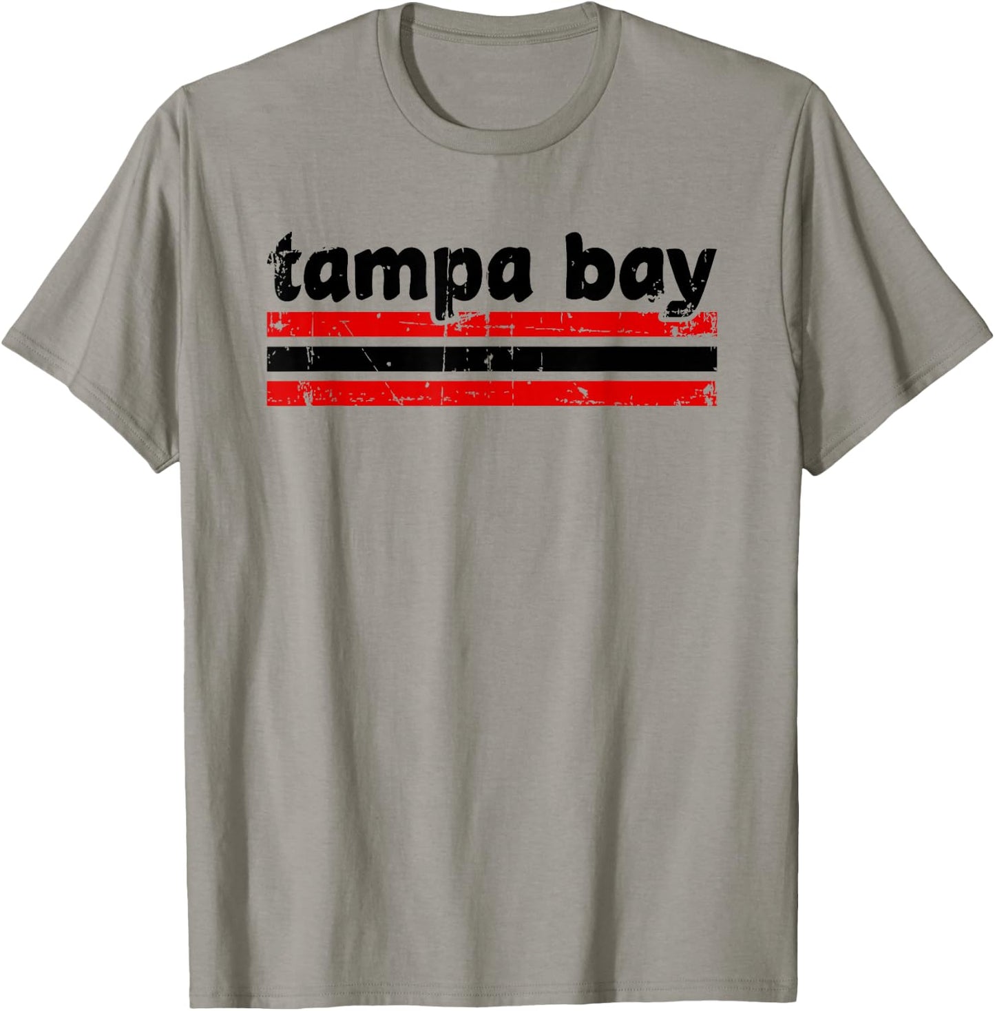 Tampa Bay Florida Three Stripe Vintage Weathered T-Shirt - T-Shirt | Sand