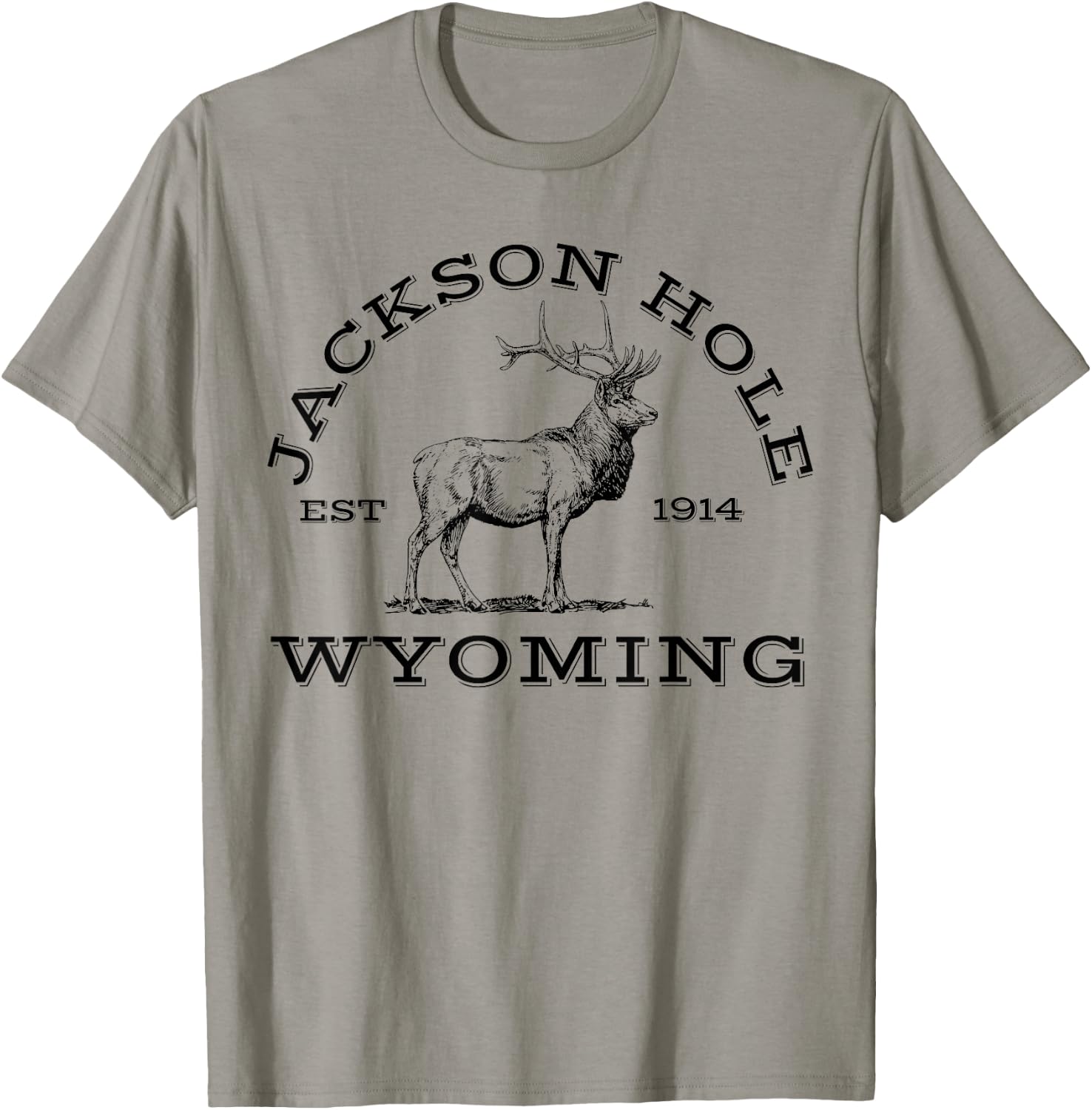 Jackson Hole Wyoming Elk Hike Outdoors T-Shirt - T-Shirt | Sand