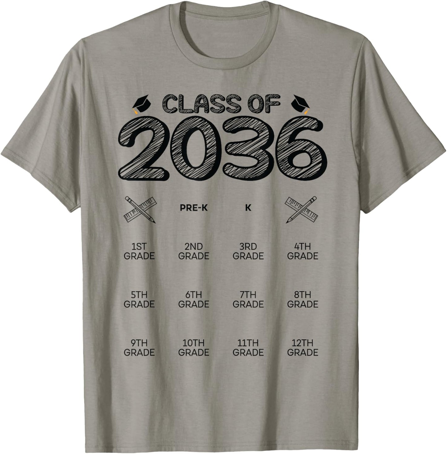 Class of 2036 Grow With Me T-Shirt - T-Shirt | Sand