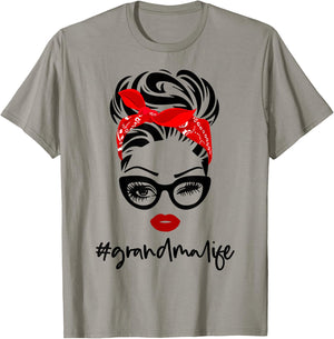 #GrandmaLife Grandma Life Vintage Wink Eye Woman Face Gifts T-Shirt - T-Shirt | Sand