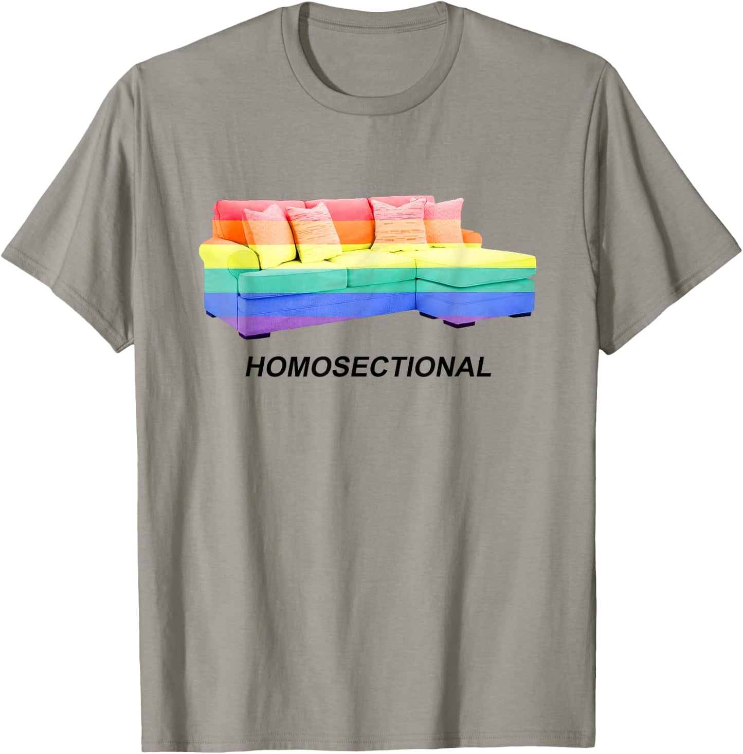 Homosectional LGBT Gay Pride Rainbow Flag Funny Saying Quote T-Shirt - T-Shirt | Sand