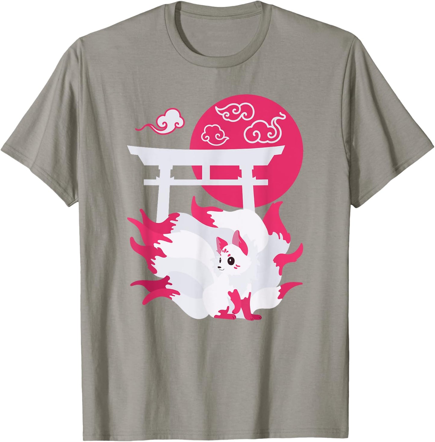 Nine-tailed Fox Kitsune Japanese Anime T-Shirt - T-Shirt | Sand