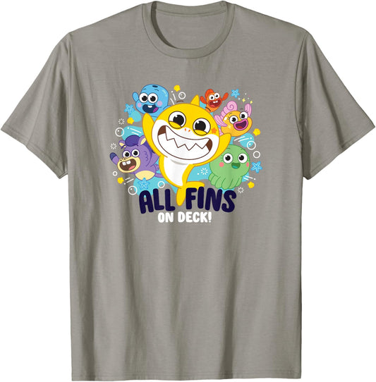Baby Shark All Fins on Deck T-Shirt - T-Shirt | Sand