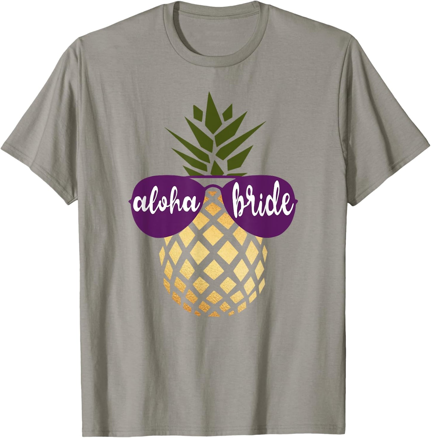 Aloha Bride Pineapple Hawaiian Gold Bachelorette Shirt T-Shirt - T-Shirt | Sand