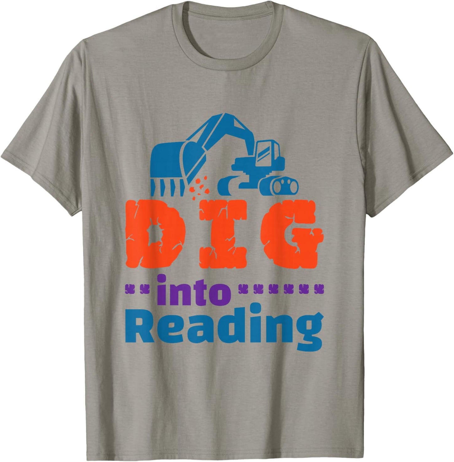 Dig Into Reading Teacher Librarian Themed Cool Reader Book T-Shirt - T-Shirt | Sand