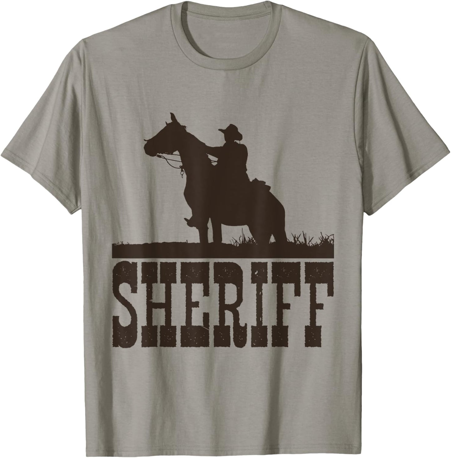 Cowboy Sheriff T Shirt , Horse Rider Western Cool Shirt T-Shirt - T-Shirt | Sand
