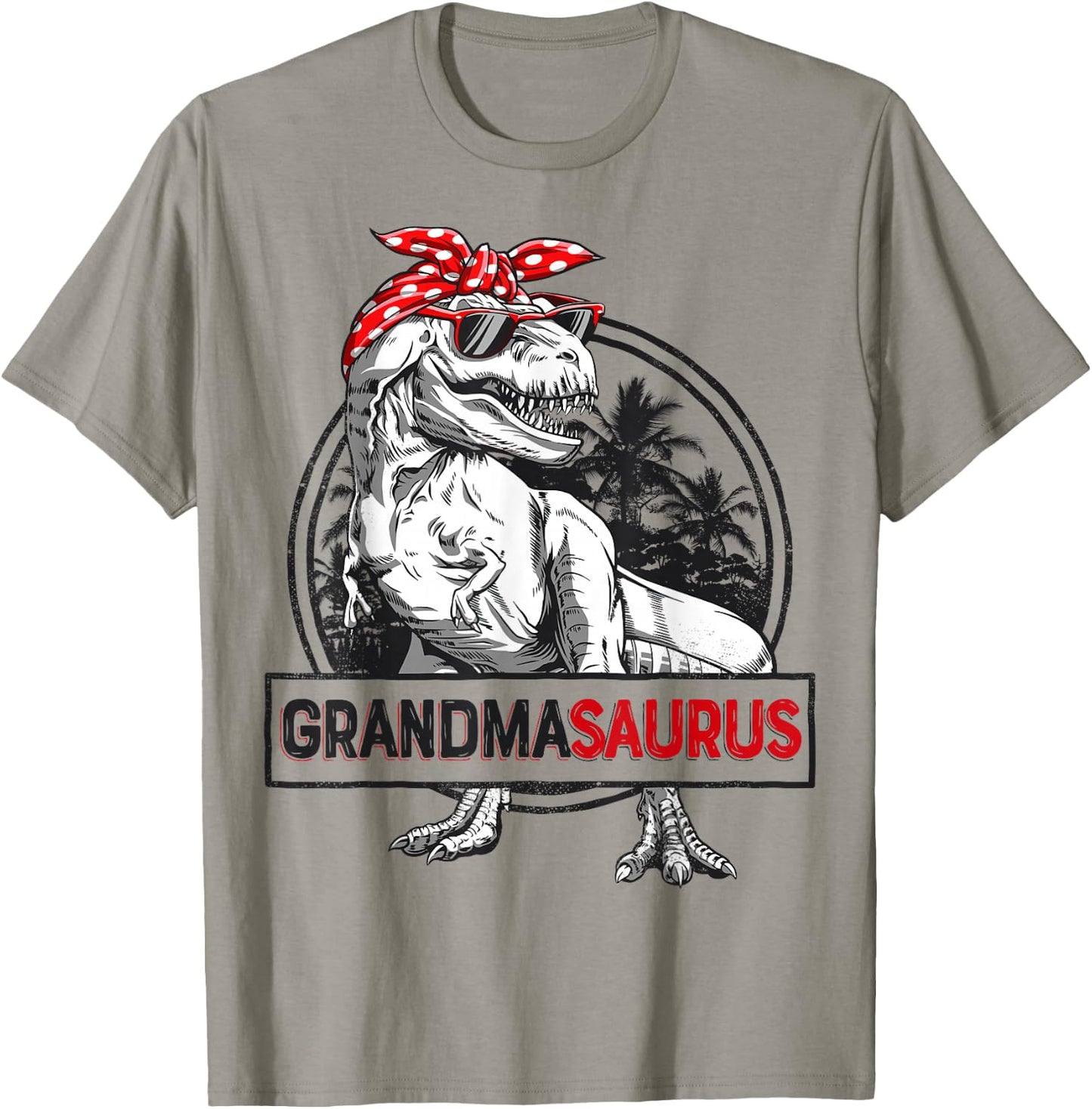 Grandmasaurus T rex Dinosaur Grandma Saurus Mother's Family T-Shirt - T-Shirt | Sand