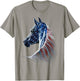 Patriotic Horse American Flag 4th Of July Independence Day T-Shirt - T-Shirt | Sand