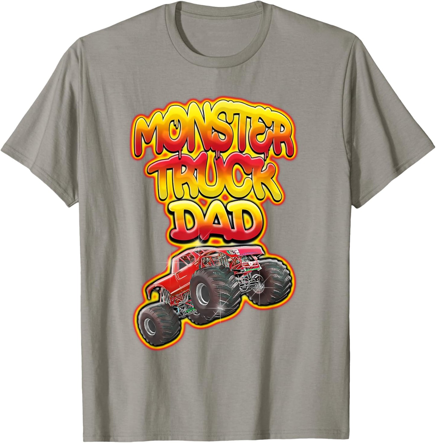 Monster Truck Dad Hot Red Graffiti Style Funny T-Shirt - T-Shirt | Sand